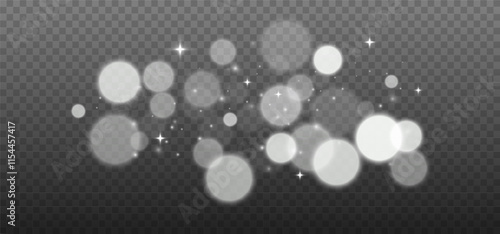 Glowing light effect, sparkling gold dust, abstract on transparent gold background, vector of bright shimmering stars , bokeh , Christmas background.
