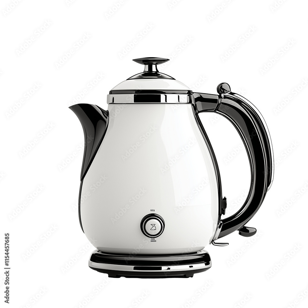 Fototapeta premium White electric kettle isolated on white background.