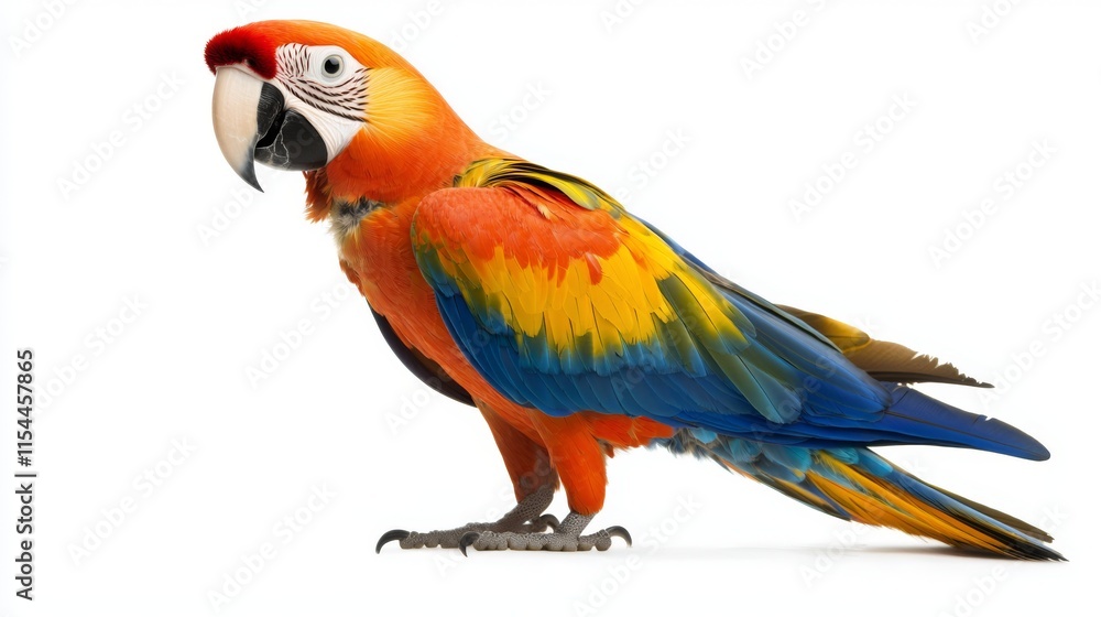 Naklejka premium Stunning Scarlet Macaw: A Vibrant Jewel of the Avian World