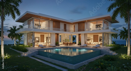 Luxury Beachfront Modern Home Ocean View Sunset Pool
