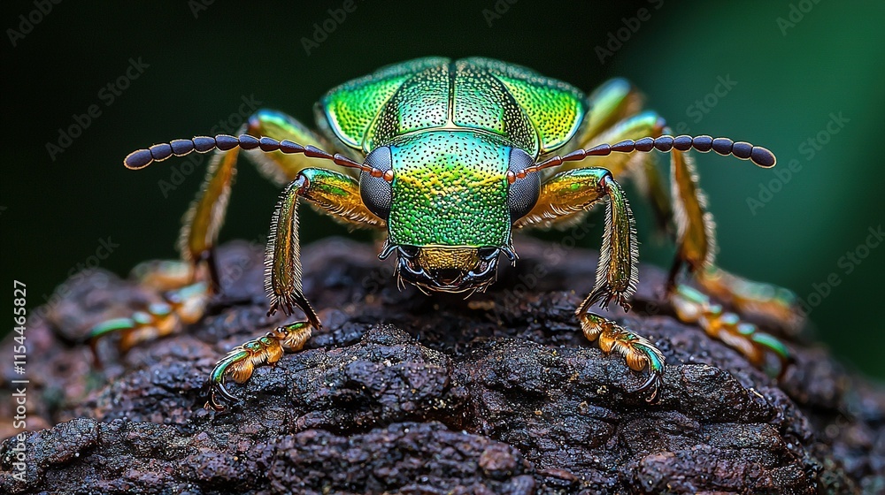 A close-up shot of a green bug perched on a wooden plank, surrounded by an out-of-focus background A close-up shot of a green bug perched on a wooden plank, surrounded by an out-of-focus background