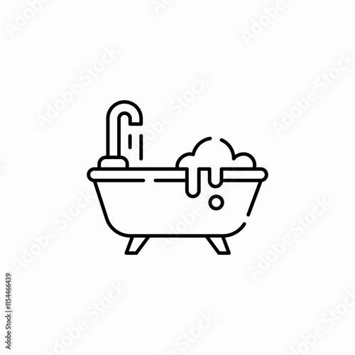 bathtub bathroom icon sign vector