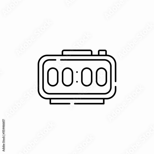 digital alarm clock icon sign vector