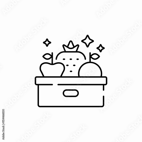 fruits vegetables basket icon sign vector