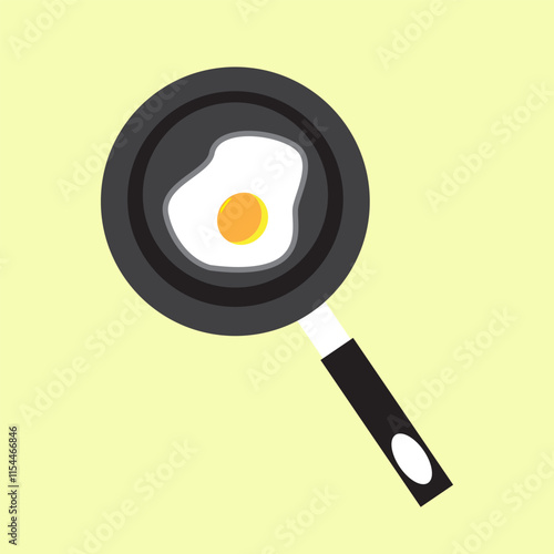 Vector illustration of frying eggs in a frying pan