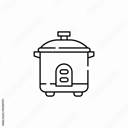 multicooker pot icon sign vector