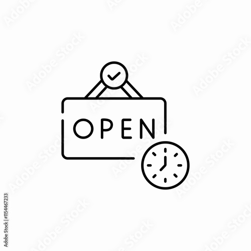 open banner store time icon sign vector