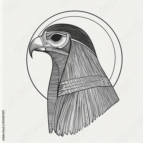 Minimalist line art of Horus