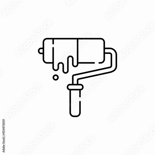 painting roller icon sign vector