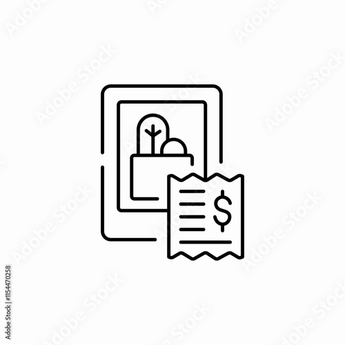 shopping bill icon sign vector