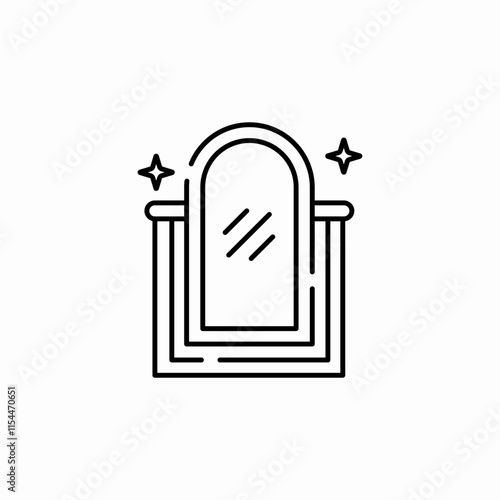 wardrobe mirror icon sign vector