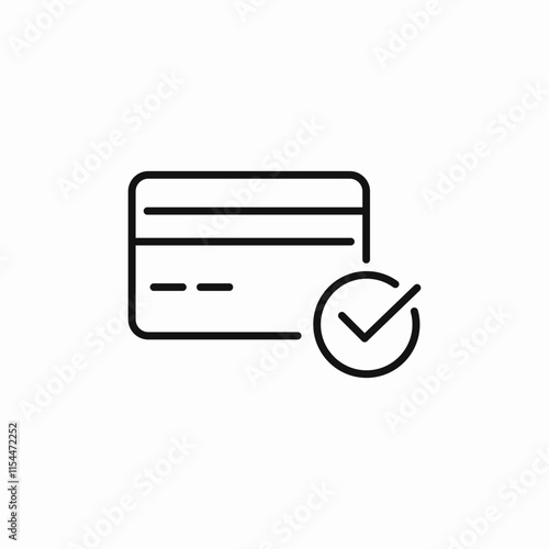 bank card check mark icon sign vector