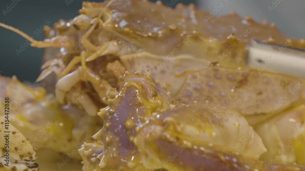 Alaska hairy crabs caught from the water