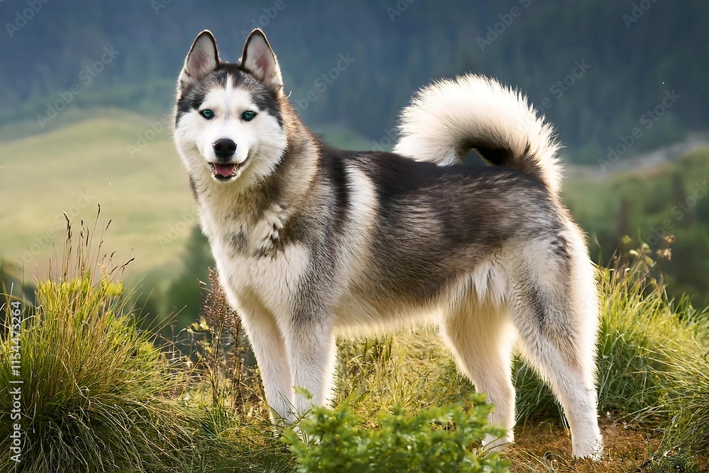 A captivating image of an Alaskan Husky dog enjoying its natural habitat A captivating image of an Alaskan Husky dog enjoying its natural habitat