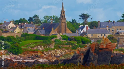 Conquet, France, 24 August 2024: Facade of the old corsairs bar Le Conquet Brittany France photo