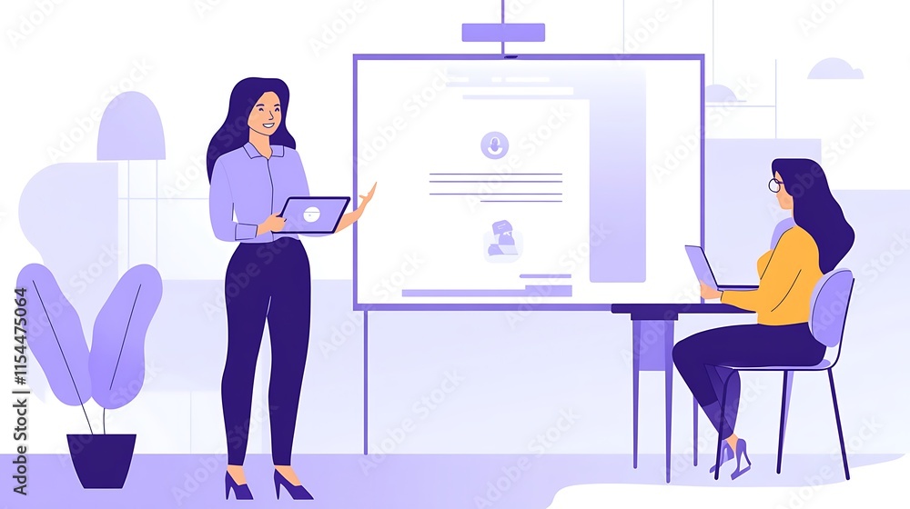 Businesswoman Giving a Presentation in a Modern Conference Room Businesswoman Giving a Presentation in a Modern Conference Room