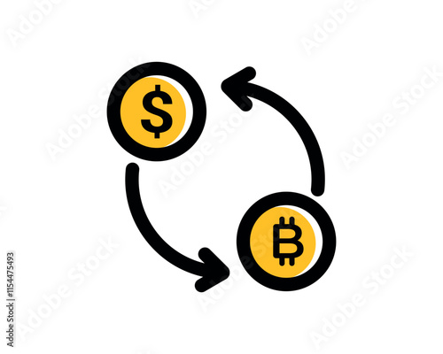 Understanding Cryptocurrency Exchange Between USD and Bitcoin. visual representation of the exchange process between traditional currency and Bitcoin for easier understanding.