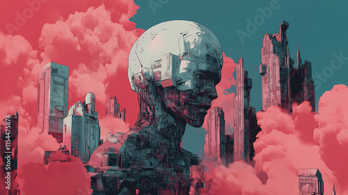 A grim, dystopian world ruled by a brutal and oppressive regime. generative ai. Draconian. Illustration