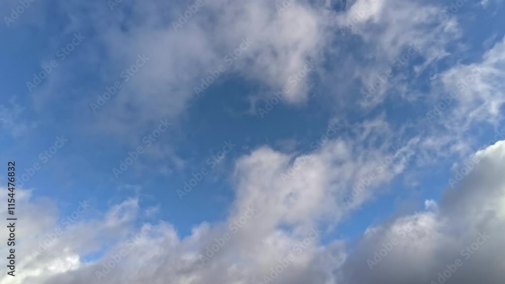 Beautiful balls of clouds moving across the sky at dawn Beautiful balls of clouds moving across the sky at dawn