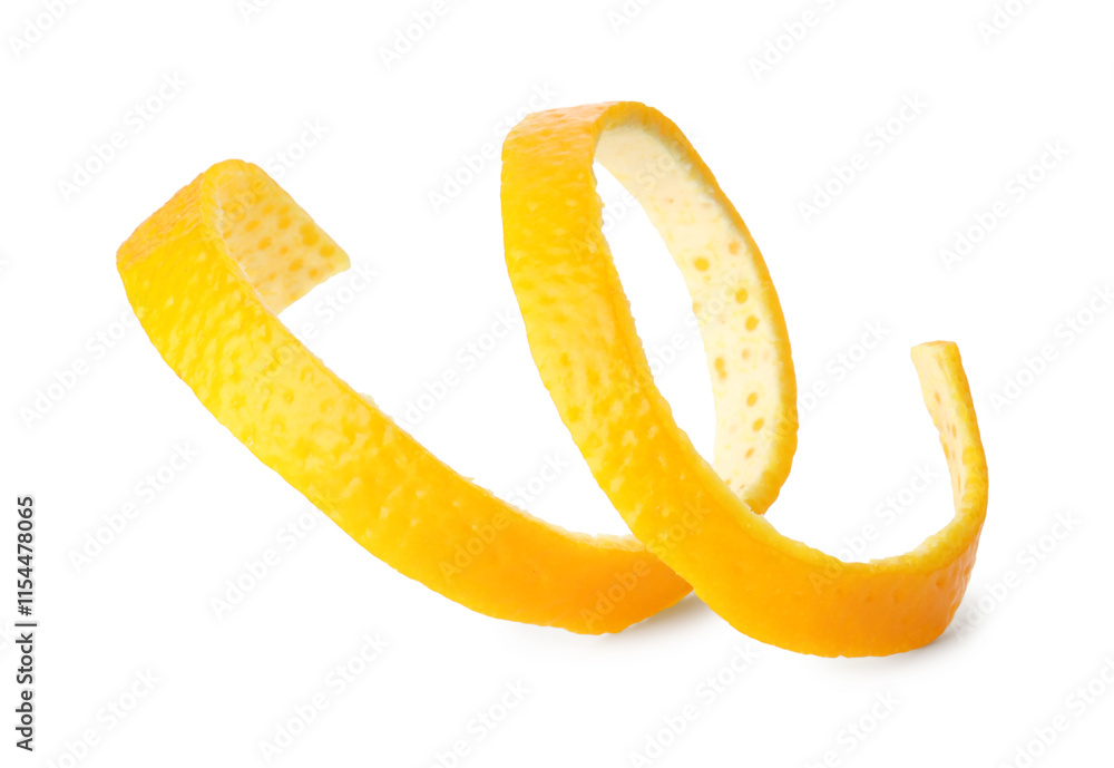 One fresh orange peel isolated on white One fresh orange peel isolated on white