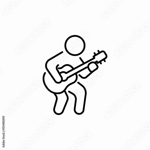 guitar playing icon sign vector
