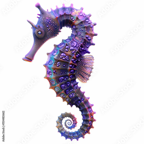 Colorful and Artistic Seahorse Design with Intricate Patterns photo