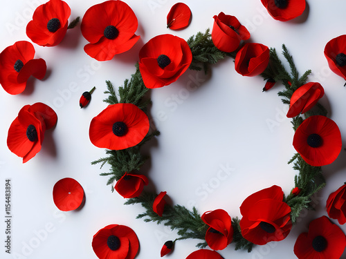 Red Poppies Wreath Remembrance Day Floral Arrangement