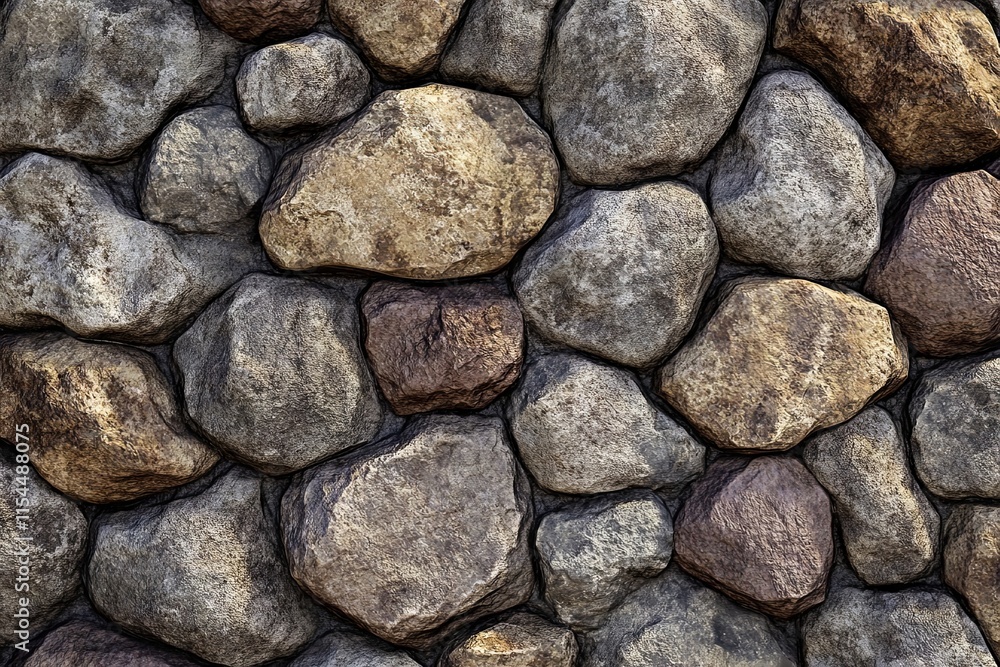 Rustic Stone Wall Texture: A Close-Up View of Irregularly Shaped Stones Rustic Stone Wall Texture: A Close-Up View of Irregularly Shaped Stones