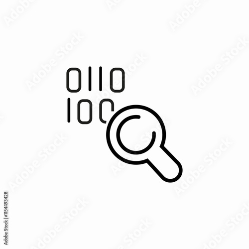 binary code search icon sign vector