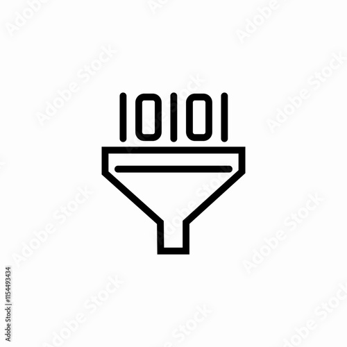 binary code filter icon sign vector
