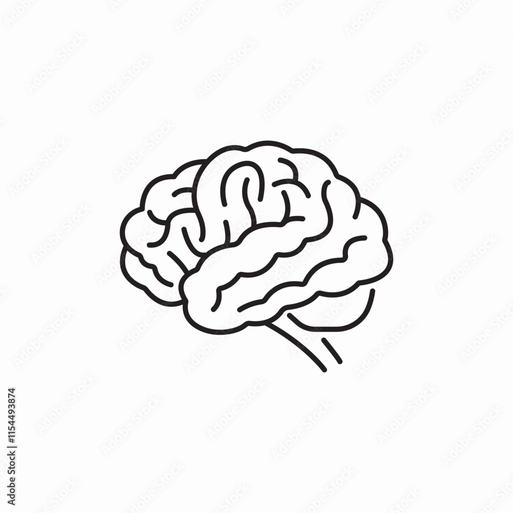 human brain icon sign vector human brain icon sign vector