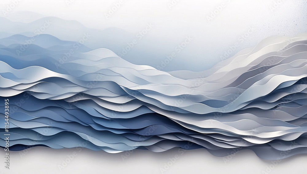 Fototapeta premium Gradient Background with Sapphire Blue, Icy Silver, and White Fog