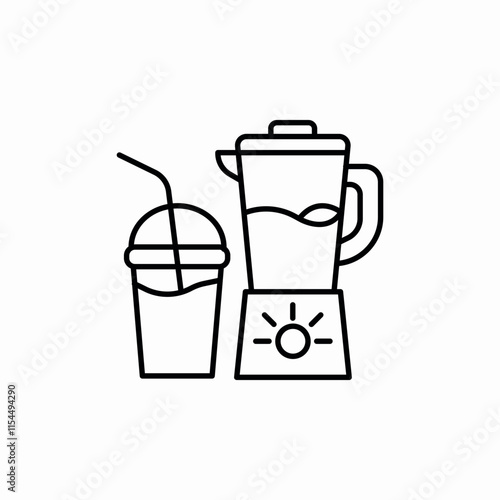 milkshake blender icon sign vector