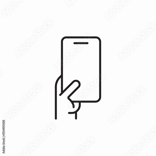 phone hold hand icon sign vector