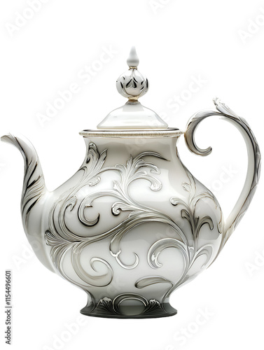 A stylish teapot isolated on white background