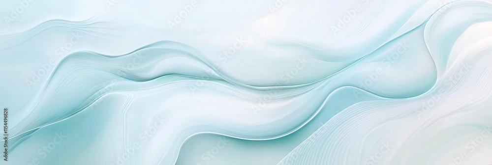 Fototapeta premium Abstract Light Blue Swirling Waves Background Design