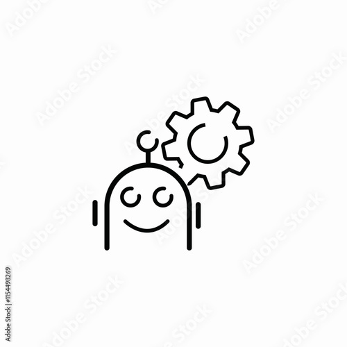 ai chat bot settings icon sign vector