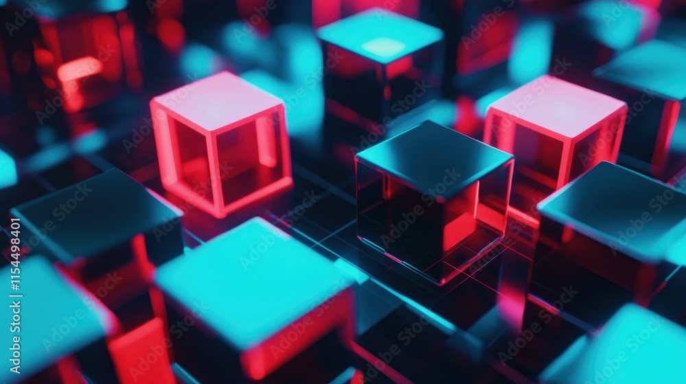 Abstract Neon Cubes Abstract Neon Cubes