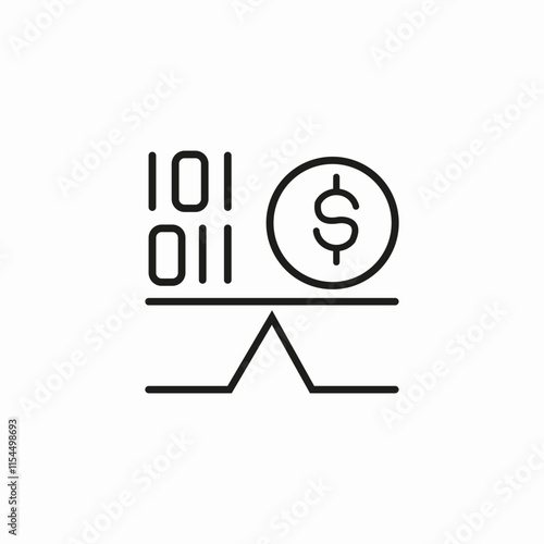 binary code money scales icon sign vector