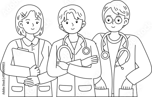 doctor outline coloring printable worksheet