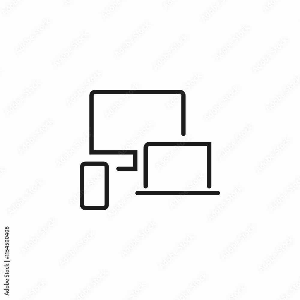 phone computer laptop devices icon sign vector phone computer laptop devices icon sign vector