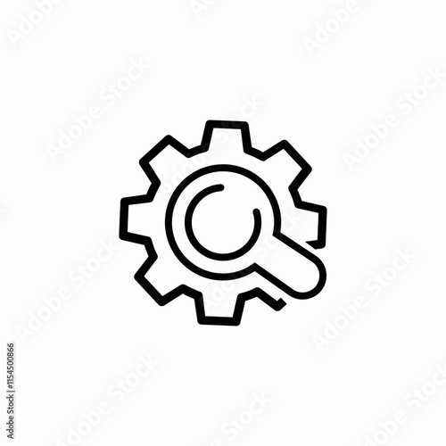 settings search icon sign vector