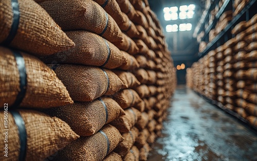 Grain export: shipment of wheat to international markets, agricultural trade growth, stabilizing food supply, economic cooperation through seamless movement of essential crops worldwide. photo