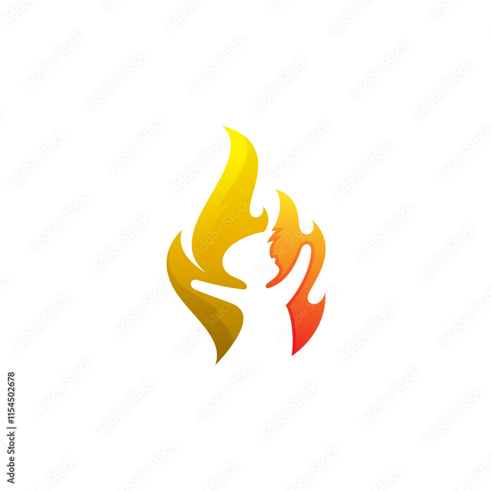 Children logo with flame design vector, danger icons Children logo with flame design vector, danger icons