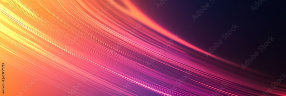 Obraz premium Colorful abstract light streaks creating vibrant waves in a mesmerizing display of movement and energy at twilight. Generative AI