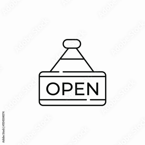 door open banner icon sign vector