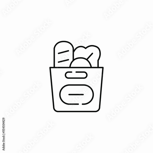 grocery shopping bag icon sign vector