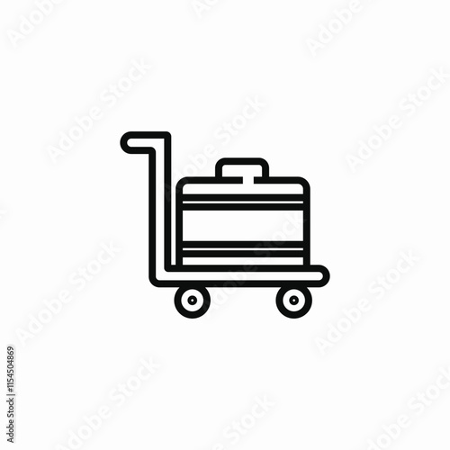 luggage trolley icon sign vector