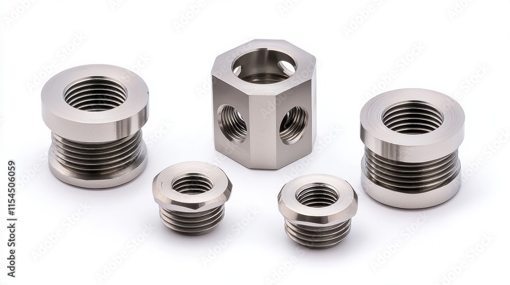 Assortment of Metal Pipe Fittings and Hardware for Industrial and Plumbing Applications Assortment of Metal Pipe Fittings and Hardware for Industrial and Plumbing Applications