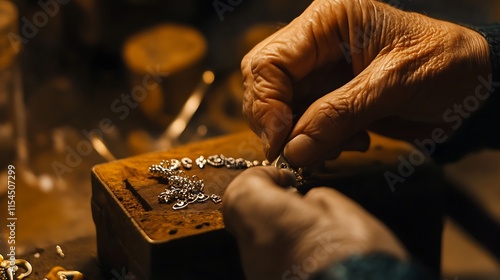 hands crafting jewelry photo